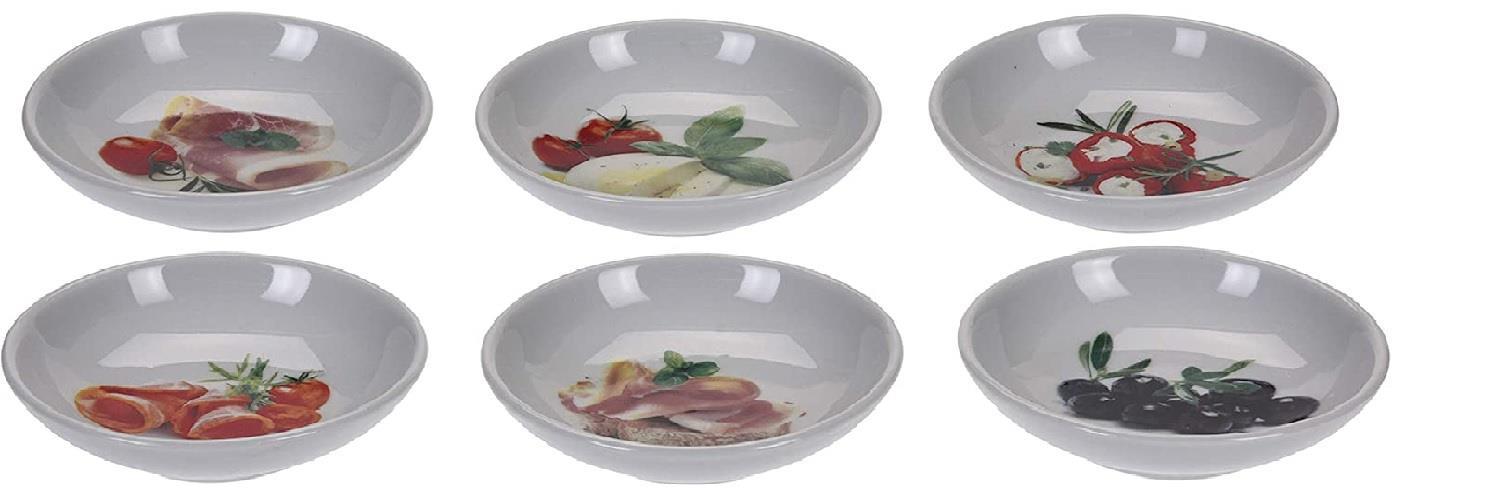 Set Of 3 Snack Dish Porcelain Ceramic Serving Dip Bowl Mediterranean Design