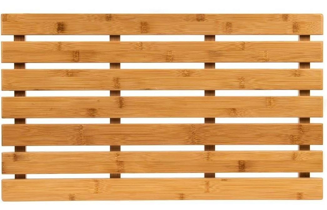 BAMBOO DUCK BOARD WOODEN NATURAL WOOD BATHROOM RECTANGULAR SHOWER BATH MAT