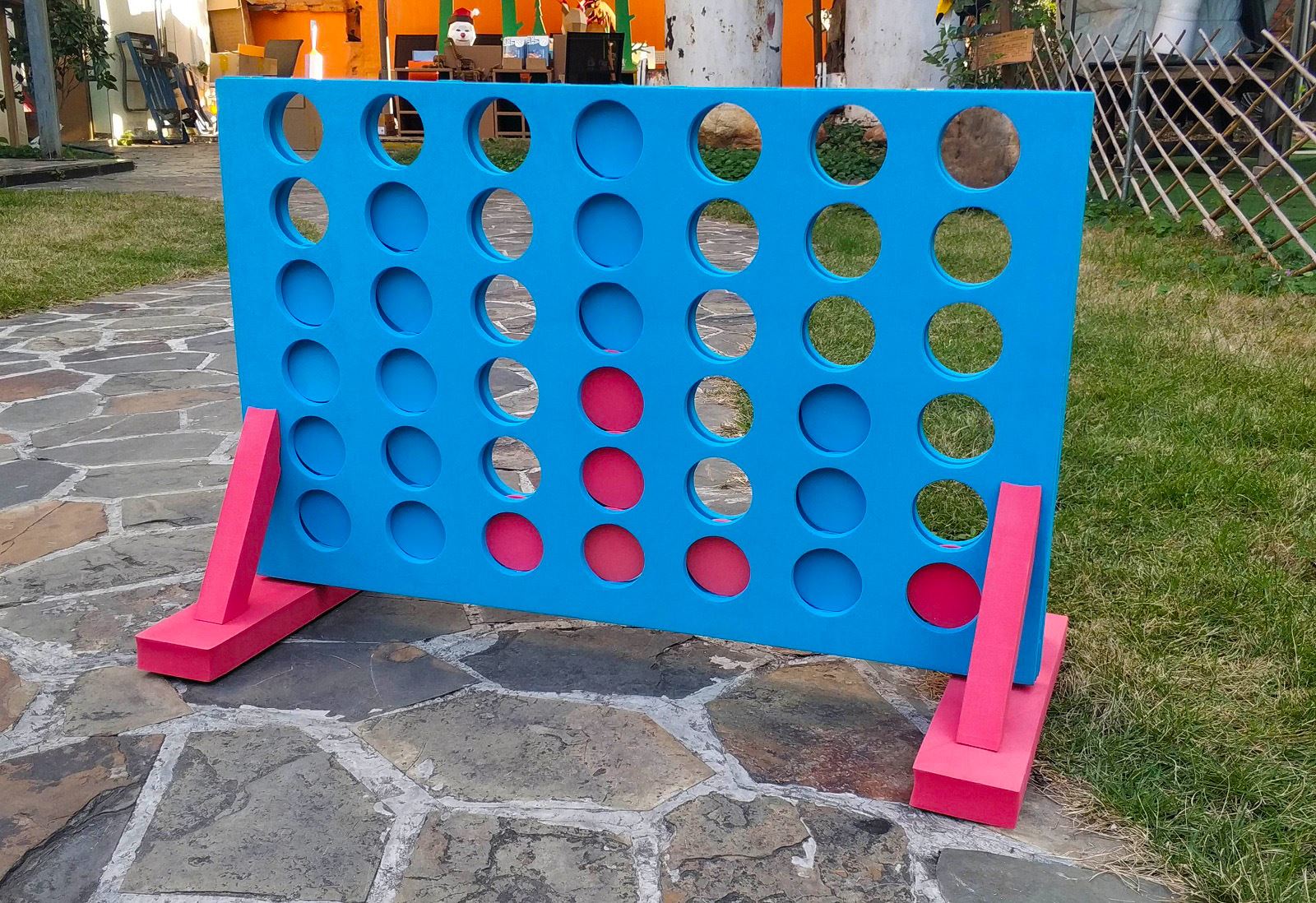 Giant 42pc 4 In A Row Connect Eva Kids Garden Game Family Fun Outdoor Indoor Entertainment