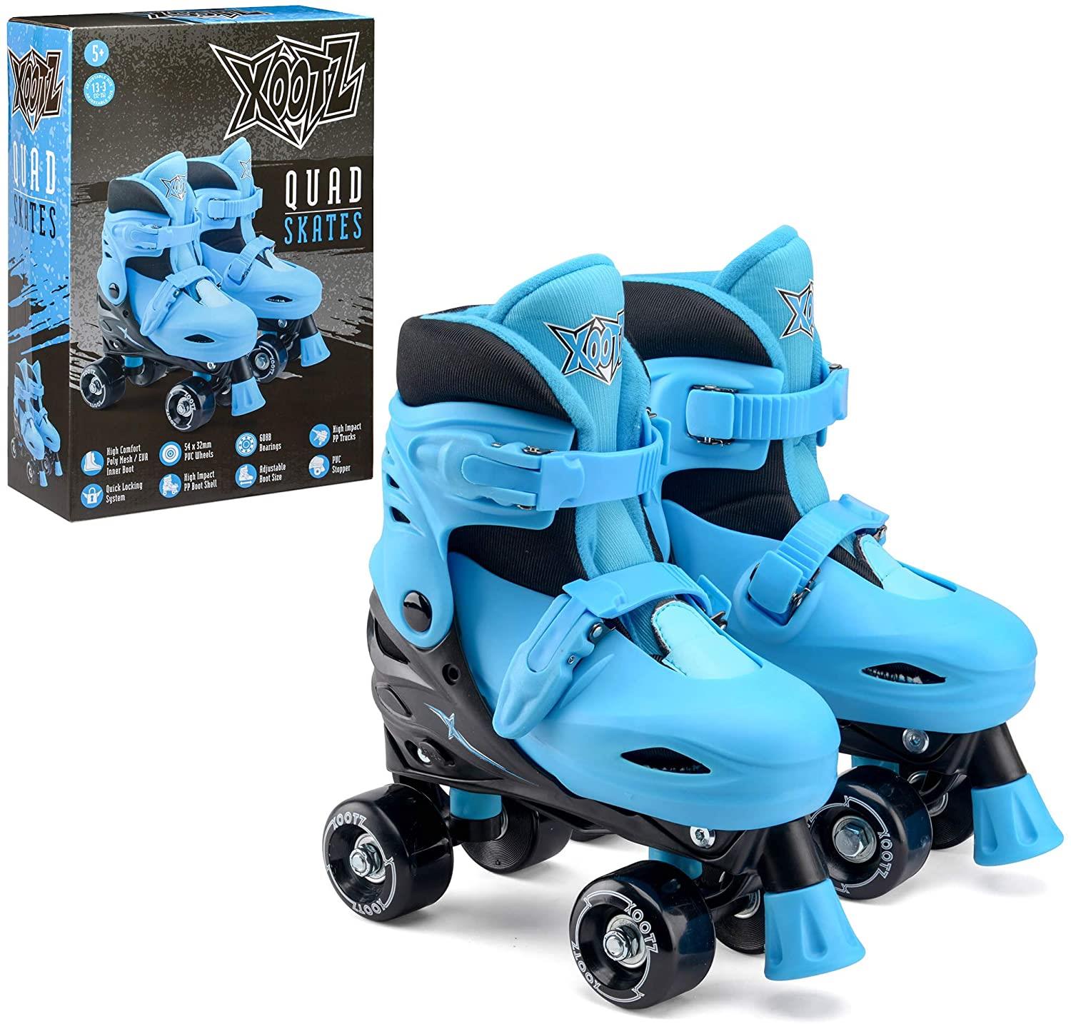 Boys Adjustable 4 Wheel Quad Roller Skates with Cushioned Ankle Support Small