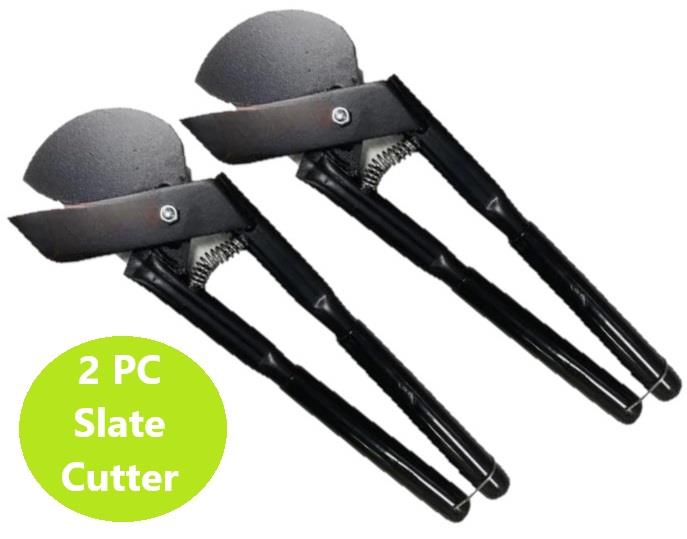 2Pc Slate Cutter 32cm Spring Loaded Roof Tile Cutting & Trimming Guillotine Tool