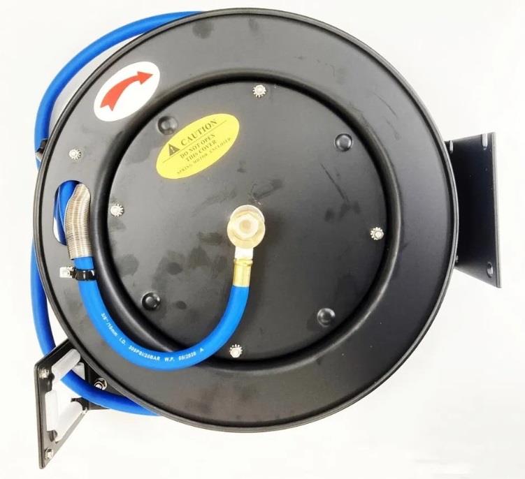 Retractable Air Hose Reel 50ft 3/8" BSP Spring Rewind Wall Mountable