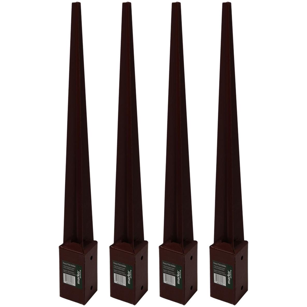 4 X Green Blade BB-FH100 75 x 75 x 750mm Steel Fence Post Holder