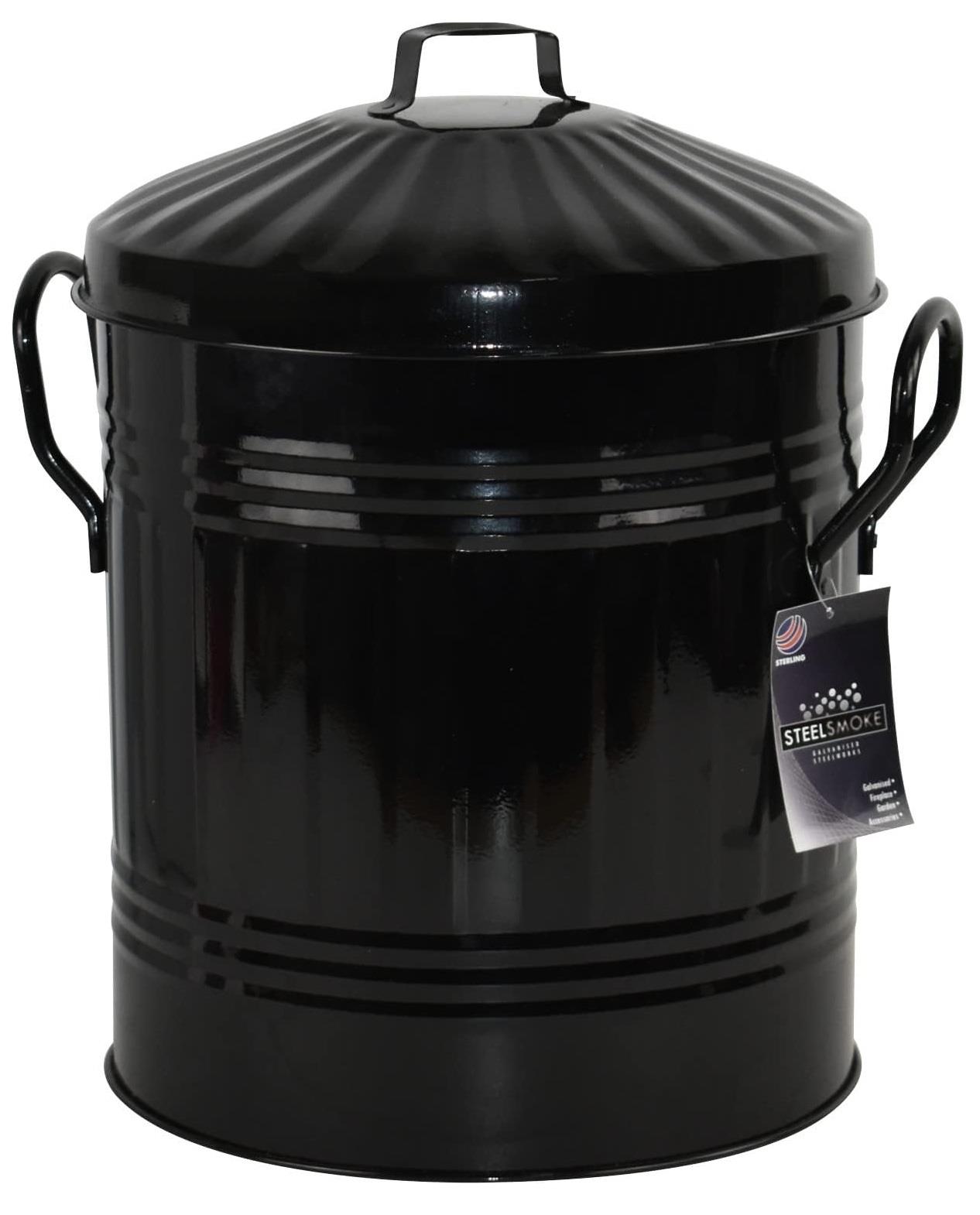 13L Extra Large Dustbin Black Plastic Round Rubbish Bin Storage Waste + Lid