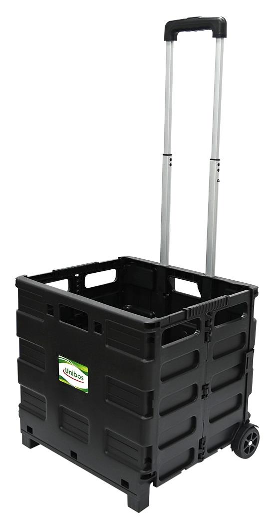 Folding Boot Cart Shopping Trolley Fold Up Storage Box Wheels Crate Foldable