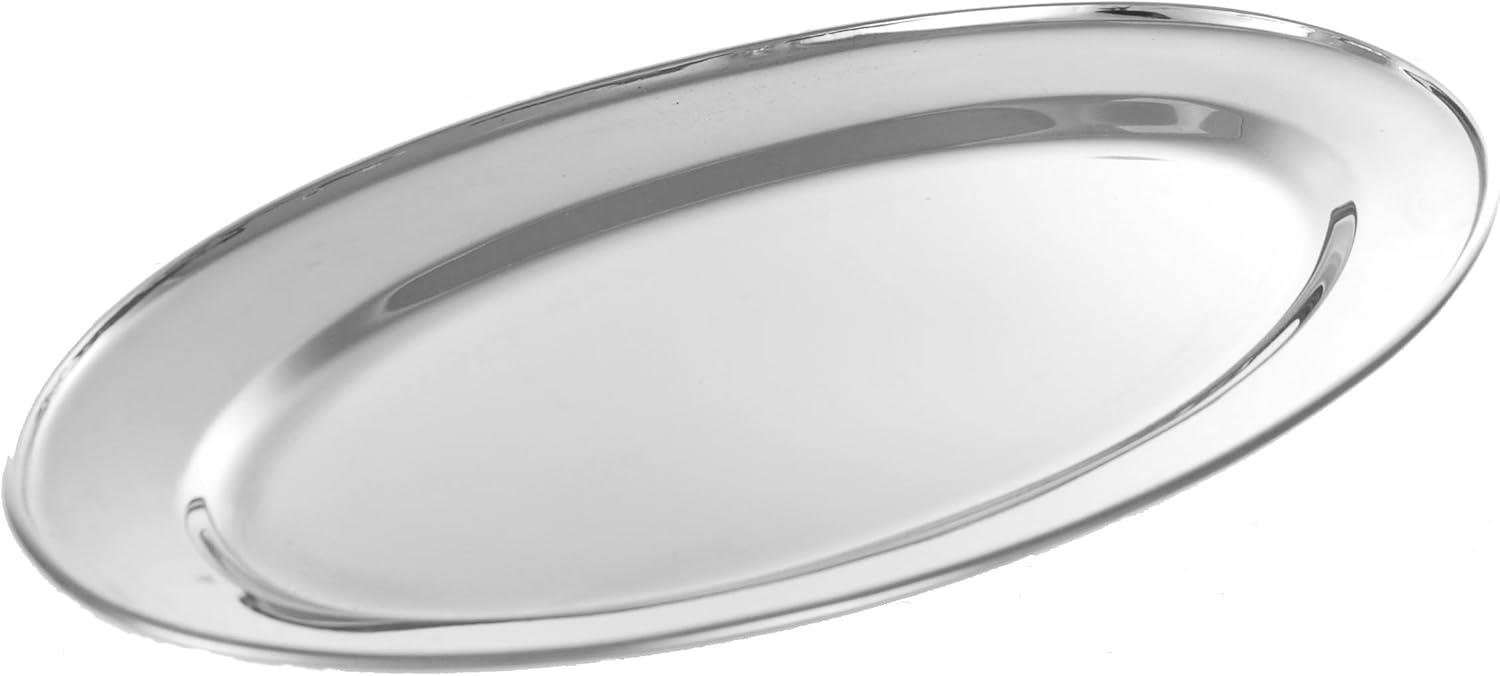 Oval Serving Tray Stainless Steel Dish Large Party Platter Serving Platter