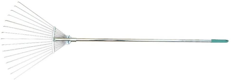Telescopic Handle 160cm Adjustable 15 Teeth Metal Leaf Rake Gardening Tool