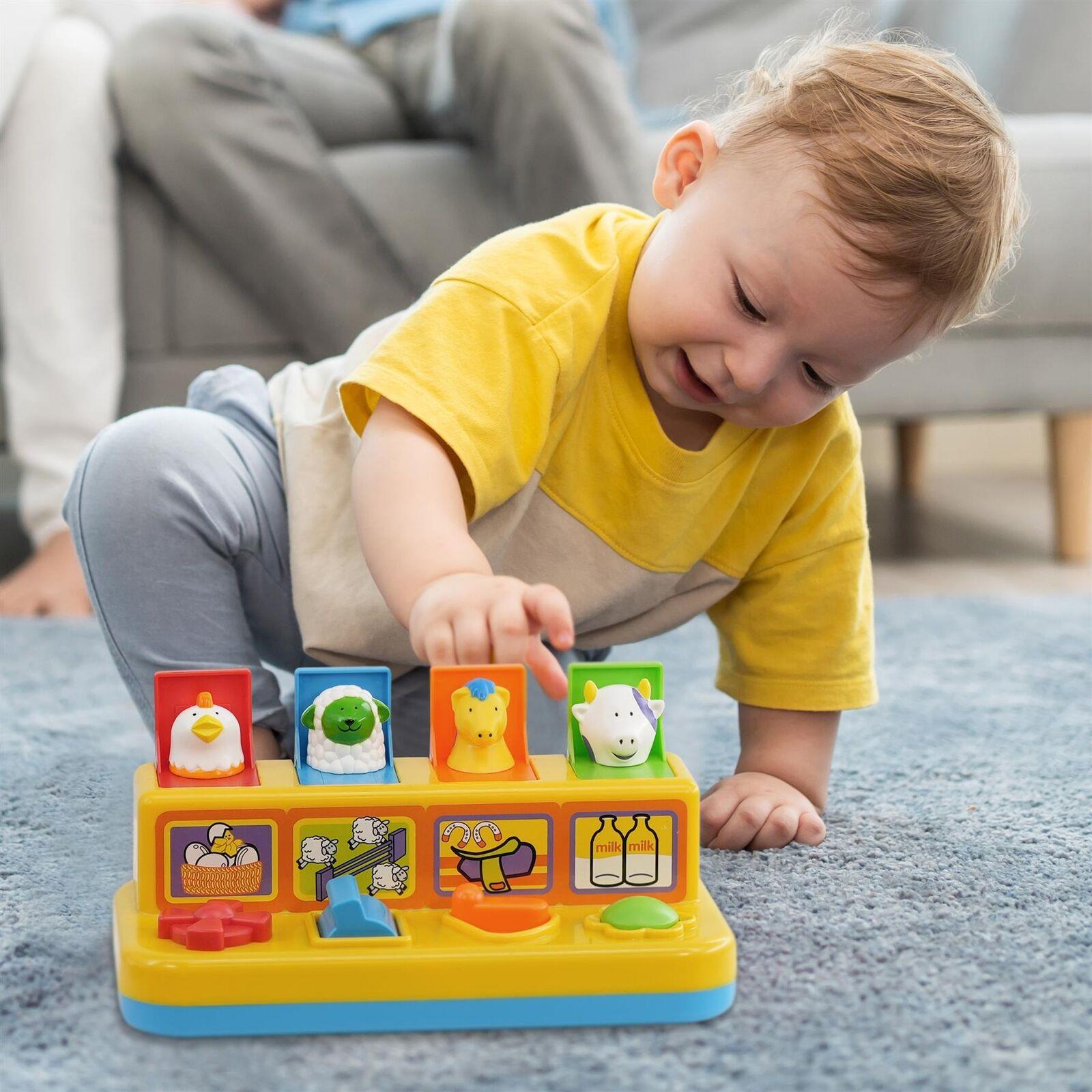 Farm Yard Toy Animals Baby Toddler Pop-Up Friends Learning Activity Twisting