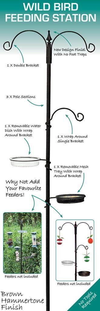 GardenG Feeding Station with Feeder Water Bath Seed Tray Hanging