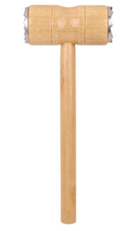 Wooden & Aluminium Double Sided Stainless Steel Teeth Meat Tenderiser Mallet Hammer