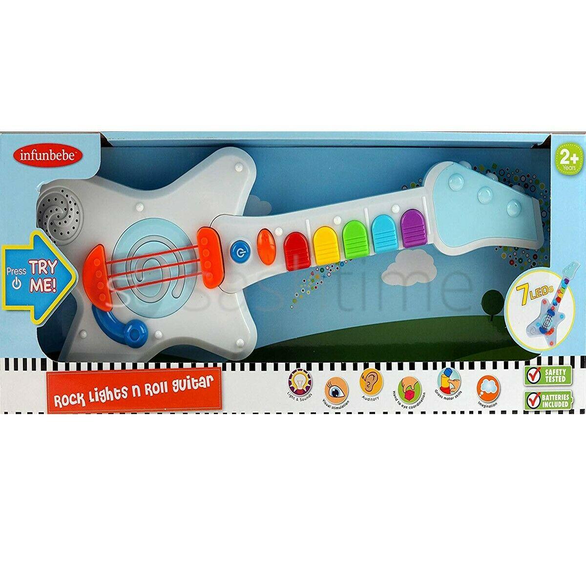 infunbebe Rock N Roll Light Up & Sounds Guitar For Kids Children Gift Easy Play Toy New