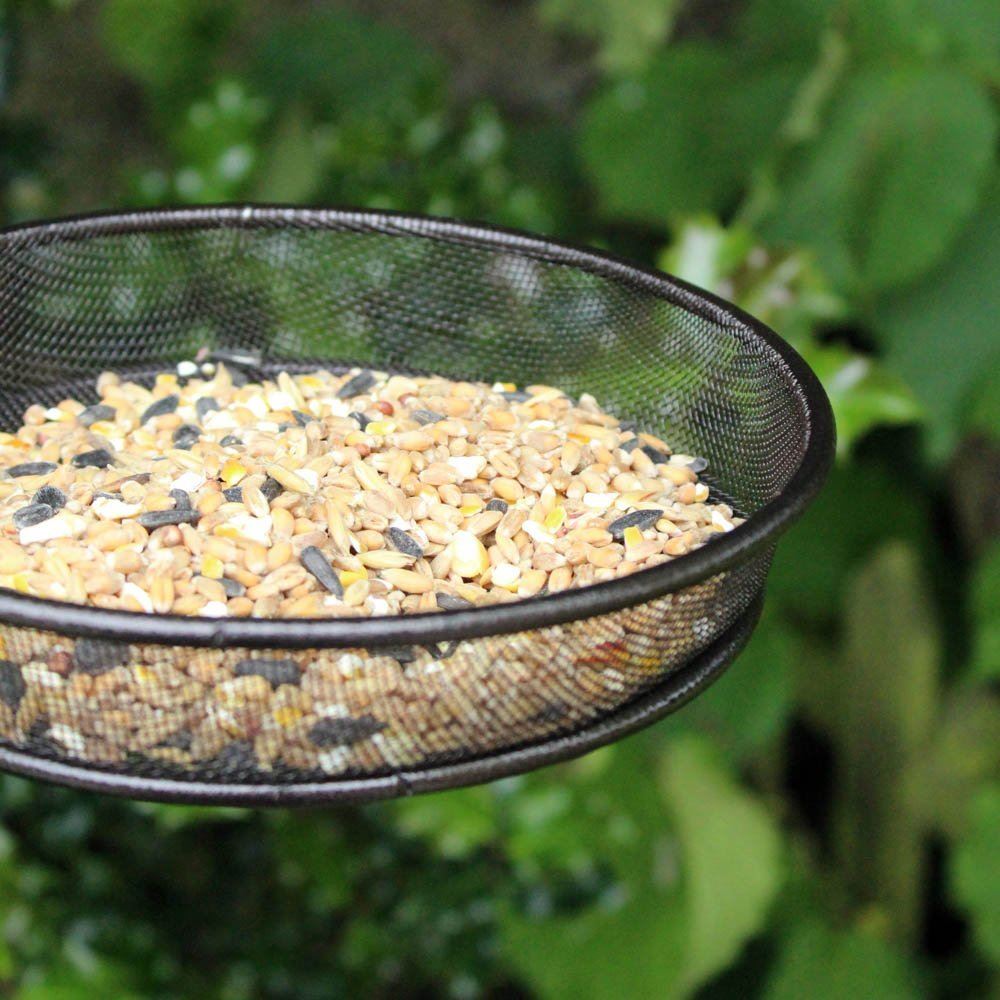 BFMESH Metal Mesh Bird Feeding Dish - Silver
