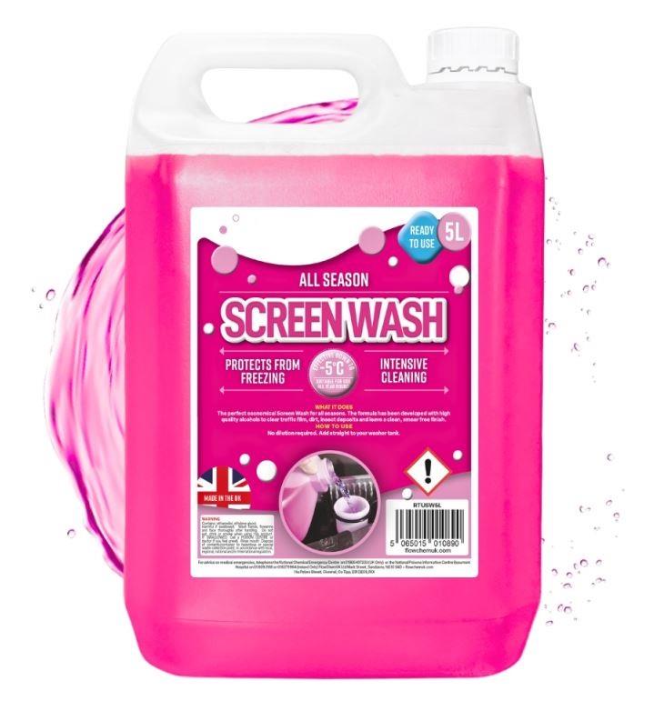 Ready To Use All Seasons Pink Screen Wash 5L