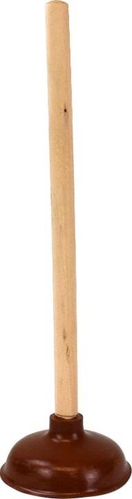 SINK PLUNGER BATH SHOWER RUBBER DRAIN TOILET WOODEN HANDLE