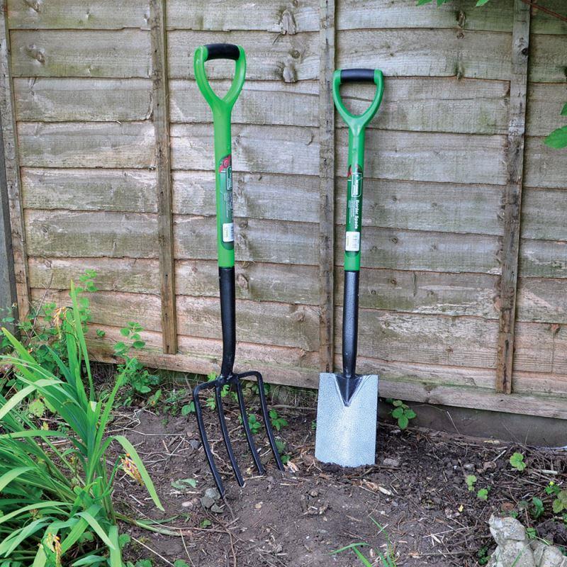 2 Pcs Gardening Tool Set Carbon Steel Fork and Spade Set