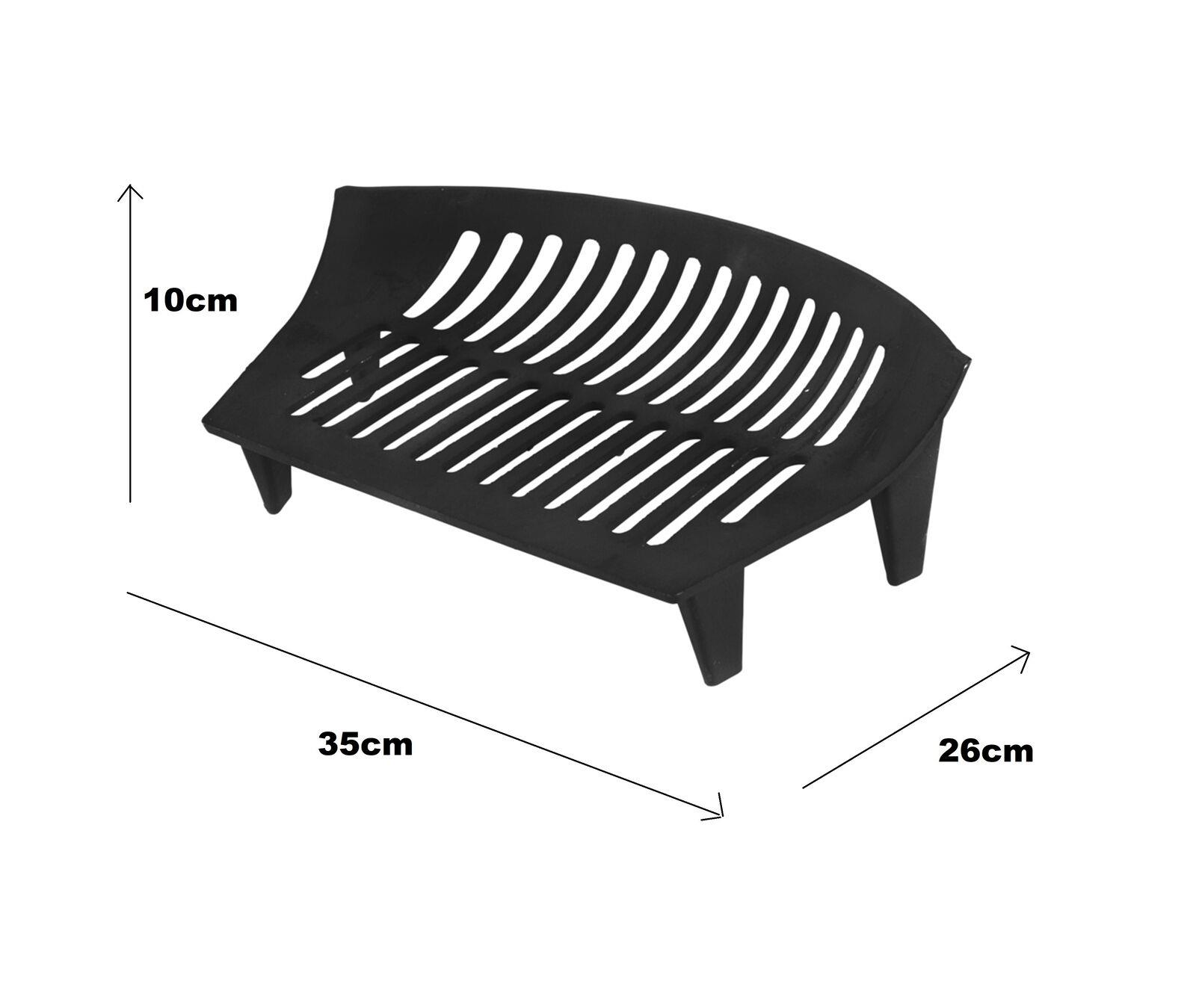 Cast Iron Fire Grate for 16 Inch Opening Heavy Duty Fire Log Coal Fireplace Rack, Black