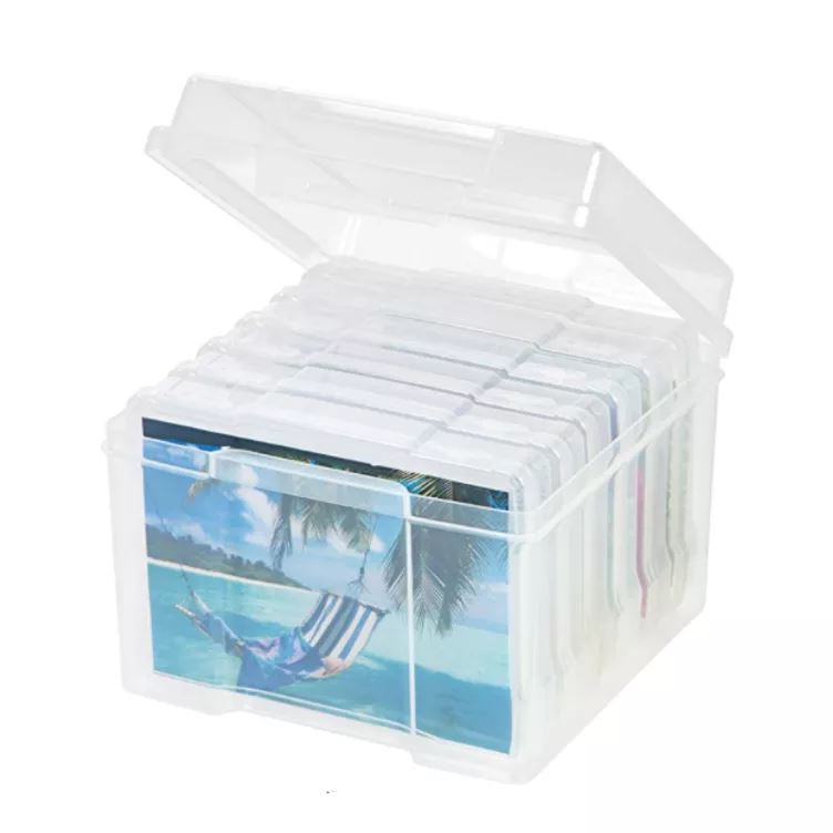 Photo Storage Box Case Set Store 600 4x6" Photographs in 6 Boxes Clear Plastic