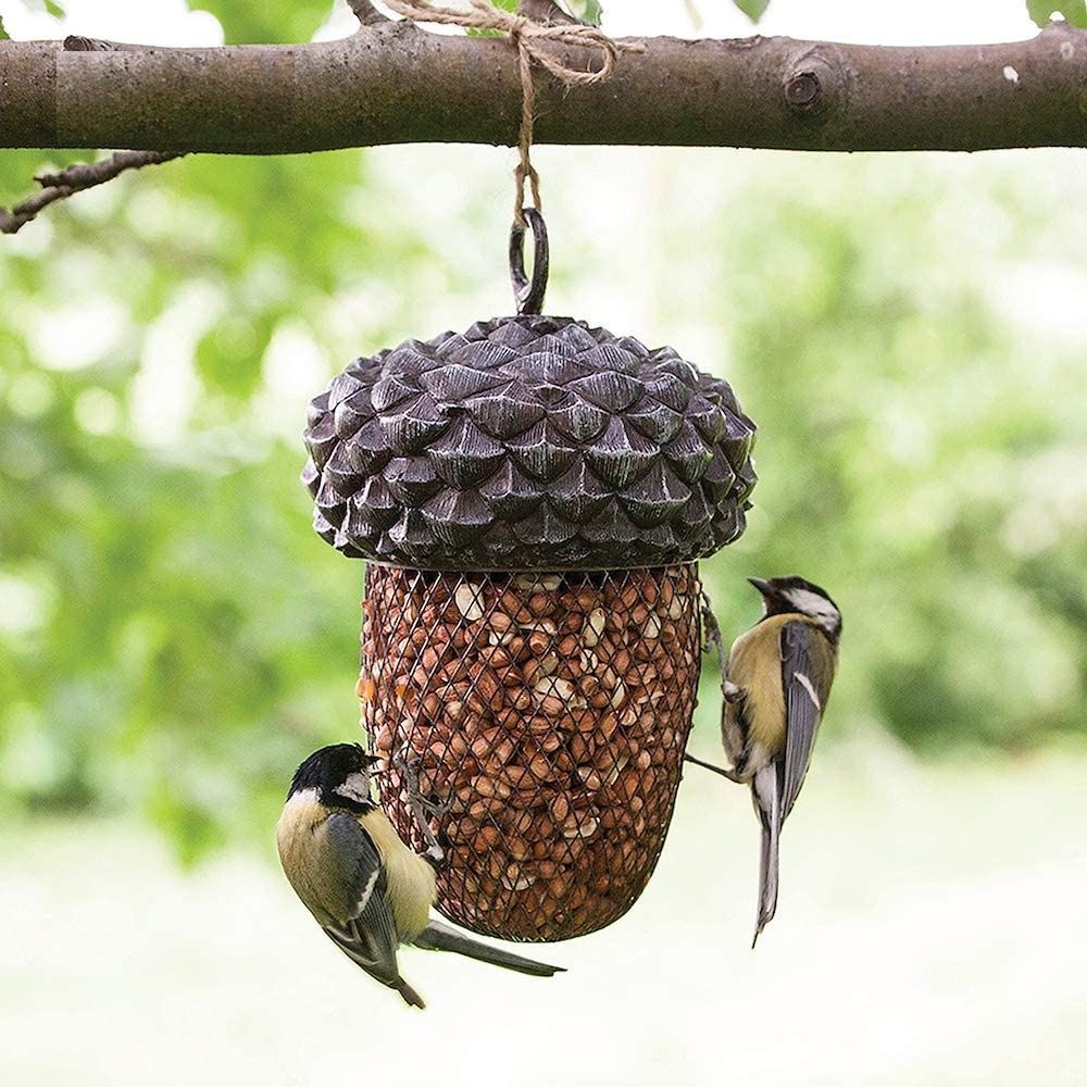 Winter Bird Feeder Outdoor Hanging Acorn Shaped Garden Patio Tree Mesh Hanger