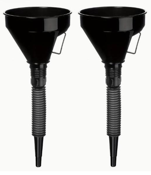 2 Oil Funnel Flexible Fuel Petrol Diesel Car Water Engine Filter Spout Filler