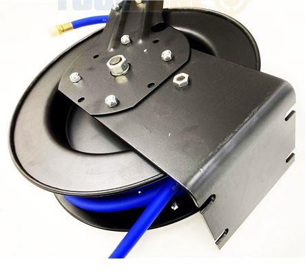 30Ft Air Hose Reel, 300Psi Working Pressure, Spring-Powered Auto Rewind & Multi-Mount Design