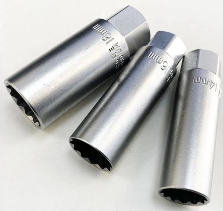 Spark Plug Socket Set 3/8" Metric Thin Wall Walled Plug Socket 14 16 18mm Tools