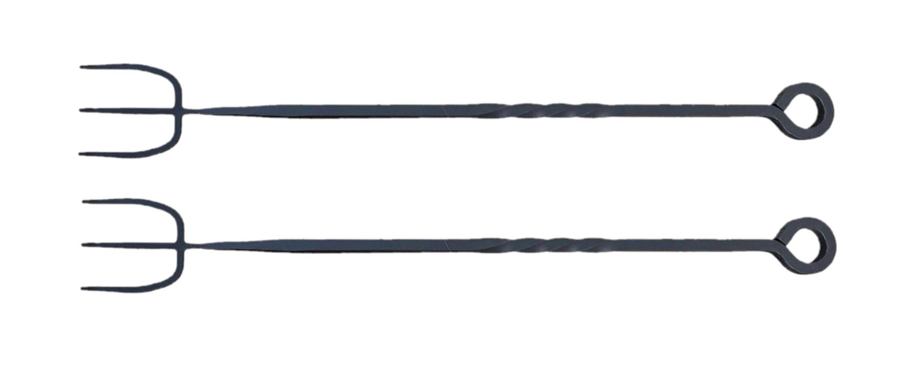 2X Manor Toast Fork 520mm 20'' Robust Wrought Iron Black Fire Side