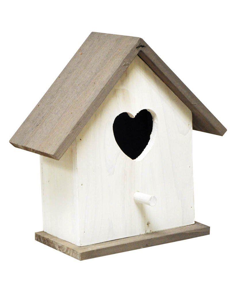 White Bird House wooden Hotel Home Nesting Box Garden Feeding Station Box