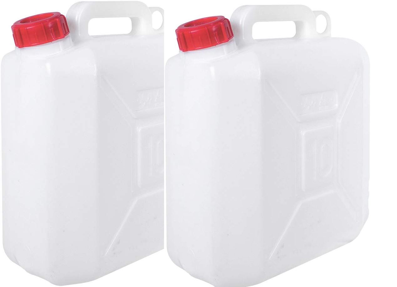 10 Litre Jerry Can Petrol Diesel Fuel Water Storage Container Can & Spout x2