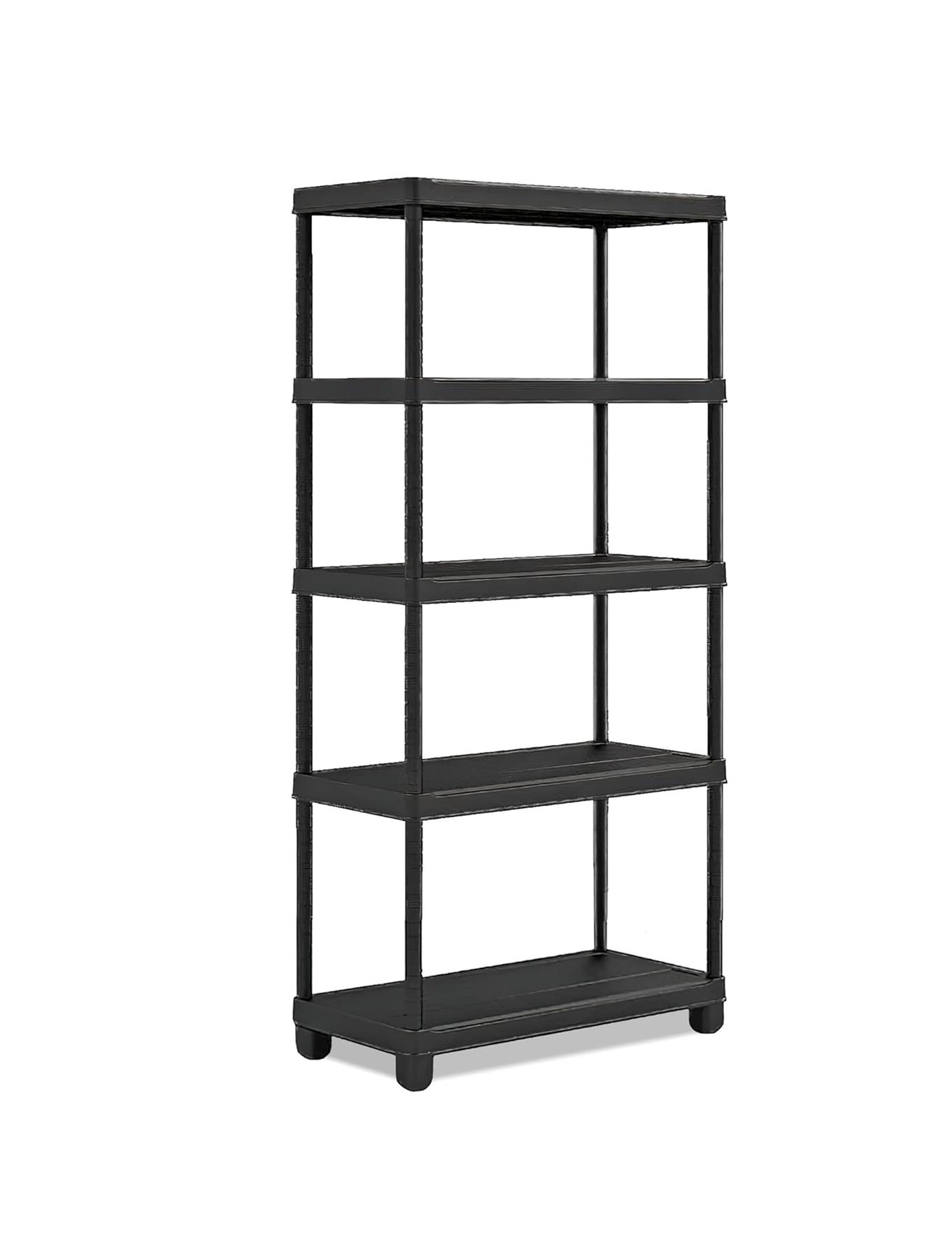 5 Tier Plastic Shelving Unit Storage Racking Shelves Home Garage Shed