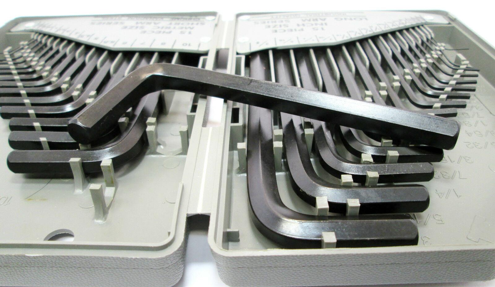 METRIC & IMPERIAL ALLEN KEYS 30 PIECE HEXAGON WRENCH SET IN STORAGE CASE