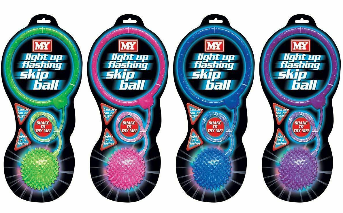 Light Up Flashing Skip Ball Ankle Skipper Rope Hula Kids Garden Outdoor Game Toy