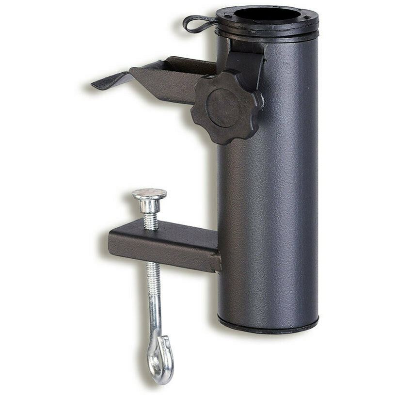 Ambiance Balcony Umbrella Holder for Balcony Railings, Metal, 33-38 mm Diameter, Pack of 1, Black