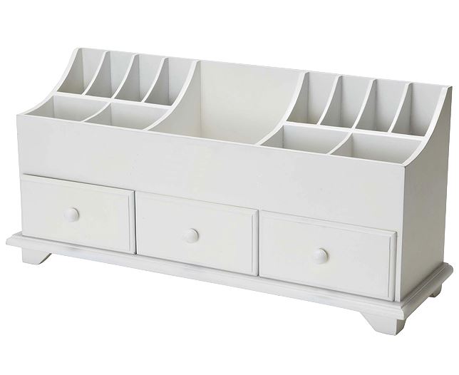 Wooden Bedroom Desk Multi-Purpose Makeup Stationery Organiser with Drawers
