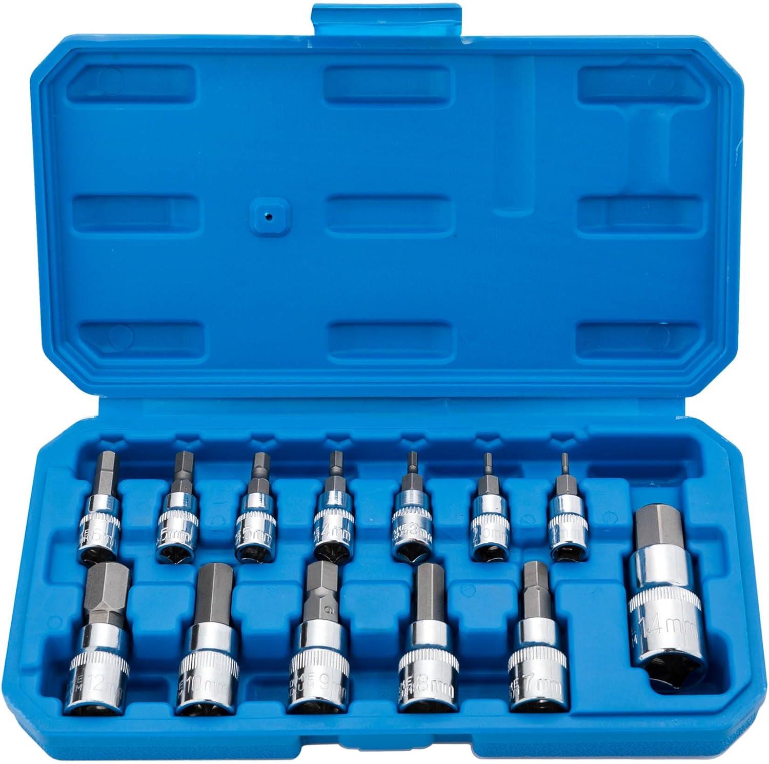 1/2" Drive Hex Key Bit Ratchet Socket Set 4mm - 17mm 9pc Hex Allen Alan