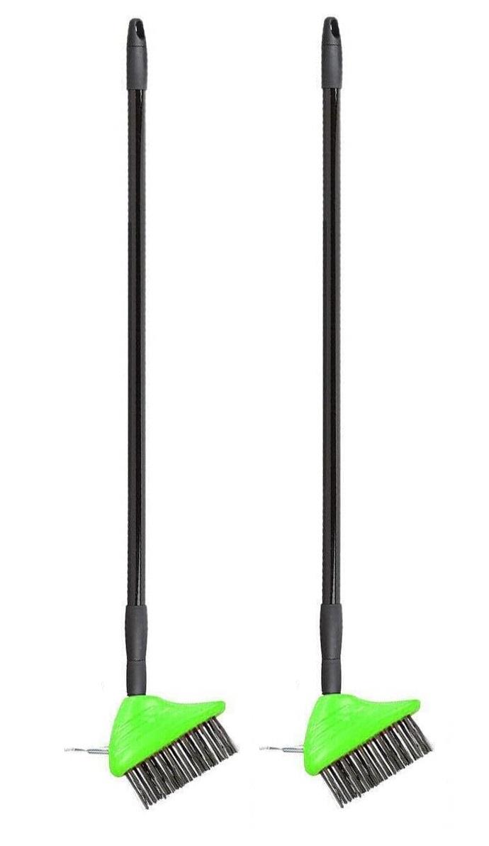 2X Patio Weed Wire Brush W Scraper Block Paving Decking Moss Weed Removal Garden