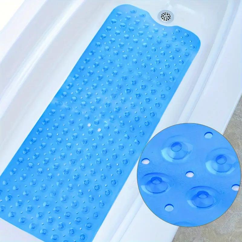 Unibos Bath, Shower Mat, No Slip with Suction Cup, Anti-Mildew, Machine Washable, No Latex, Ideal for the Elderly and Children (Blue, 100 x 40 cm)