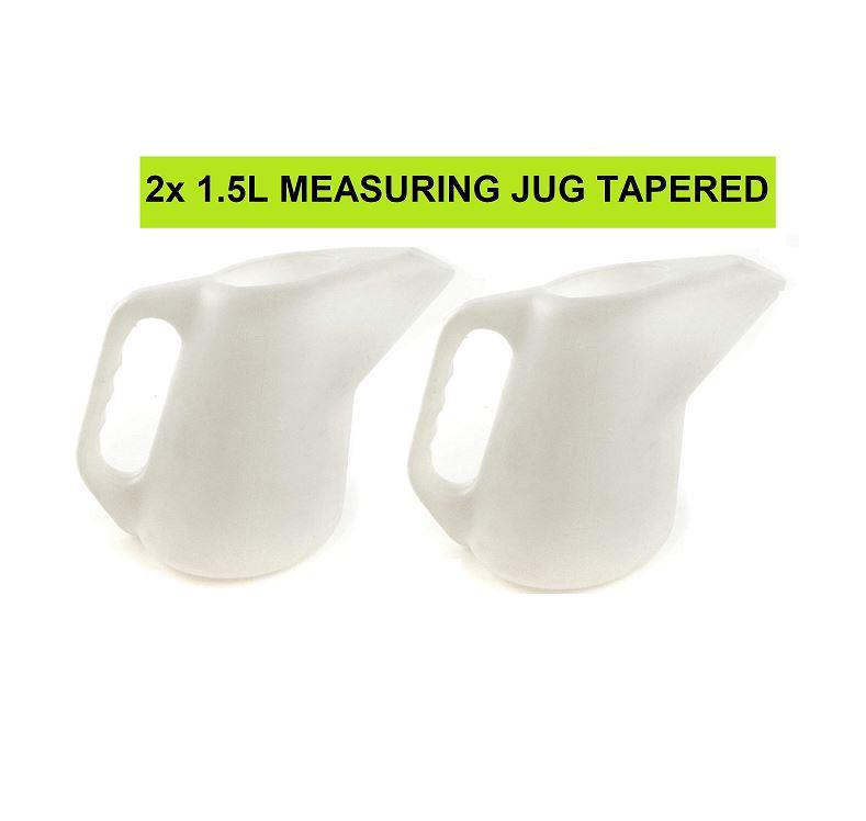 2 PCs Strong Plastic 1.5L Metric & Imperial Liquid Pouring Container Measuring Jug