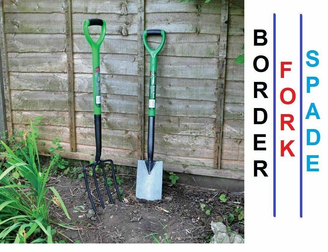 Heavy Duty Garden BORDER And Spade And Fork Set Stainless Steel Finish