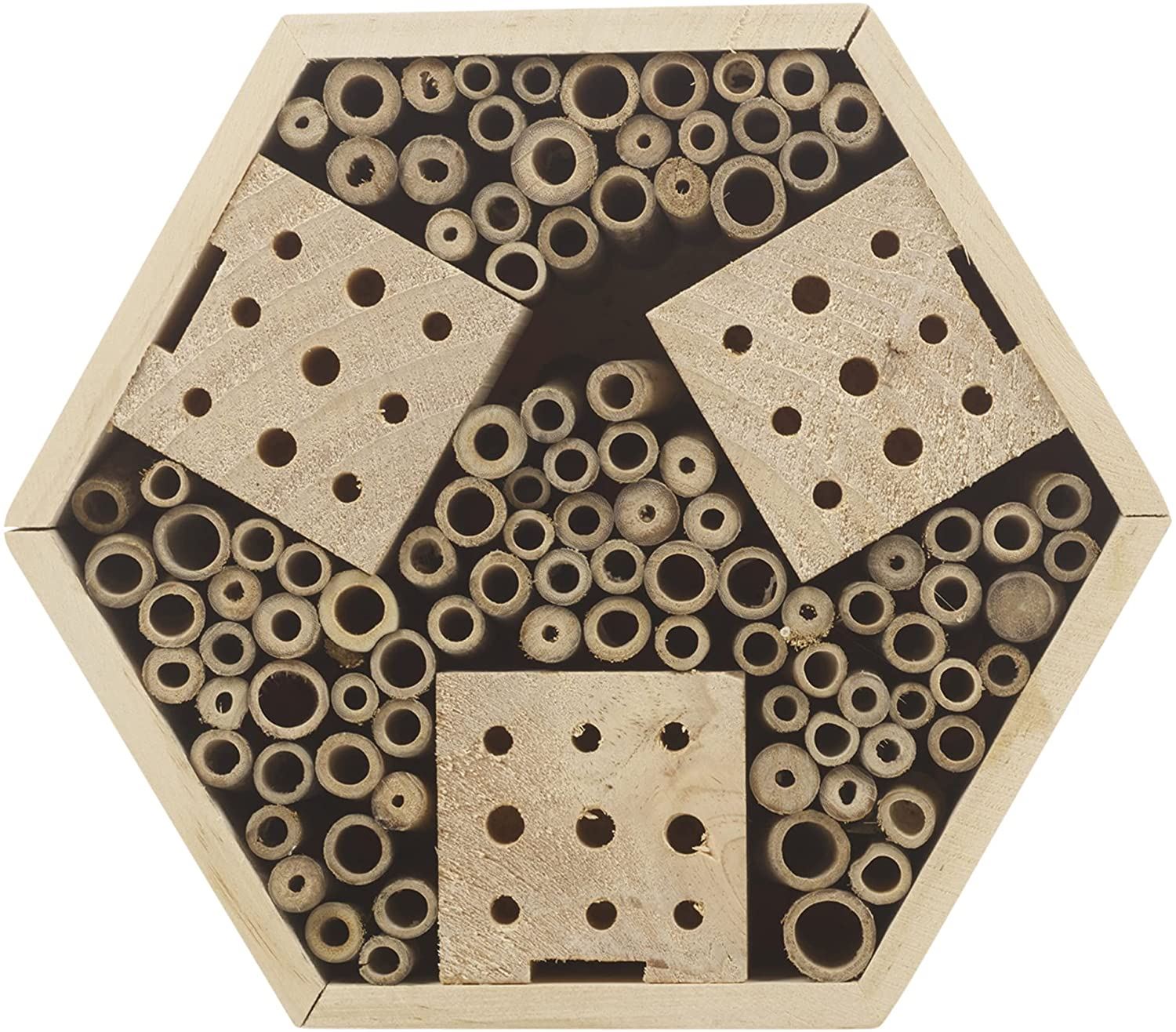 Hanging Insect Bug Bee Garden Nest Hexagonal Hotel Wooden House Shelter