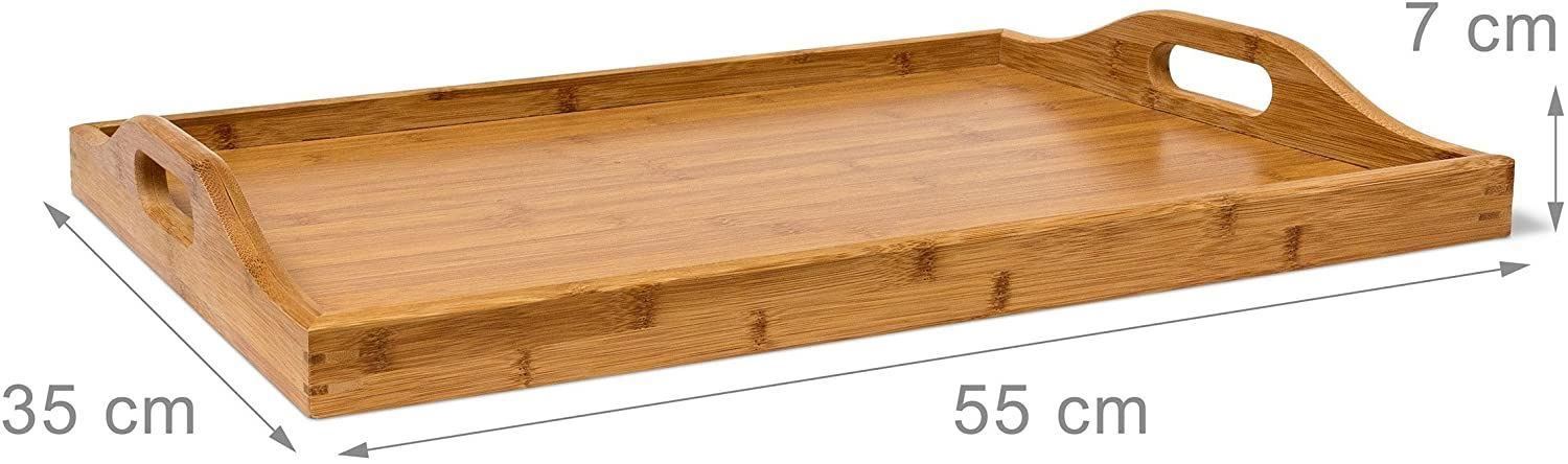 Bamboo Tray Table Side Breakfast Tray Folding Table with Serving Tray