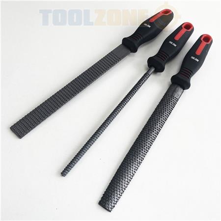 3x Professional Carpenter Wood Tools 8” Rasp File Set with Soft Grip Handle