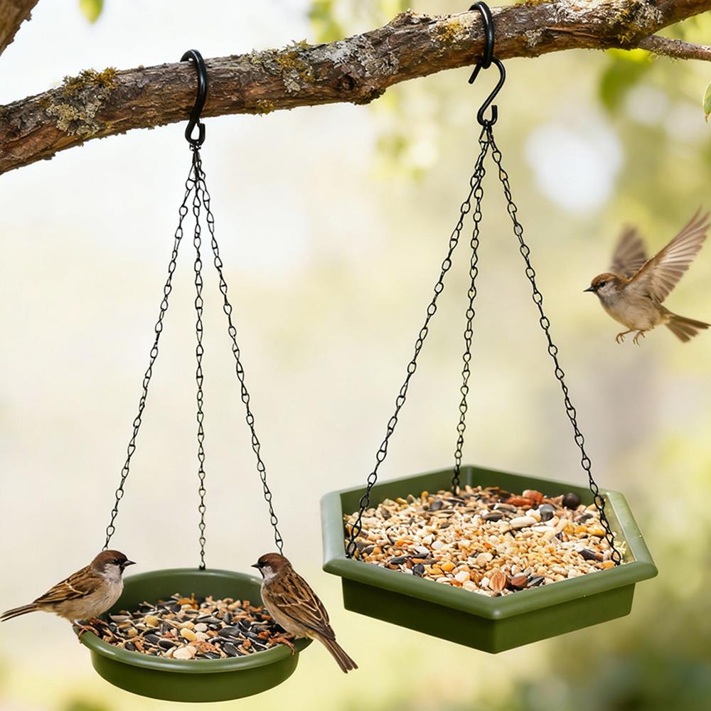 Outdoor Bird Feeder & Bird Bath 2 in 1 Hanging Bird Feeding Tray & Bath