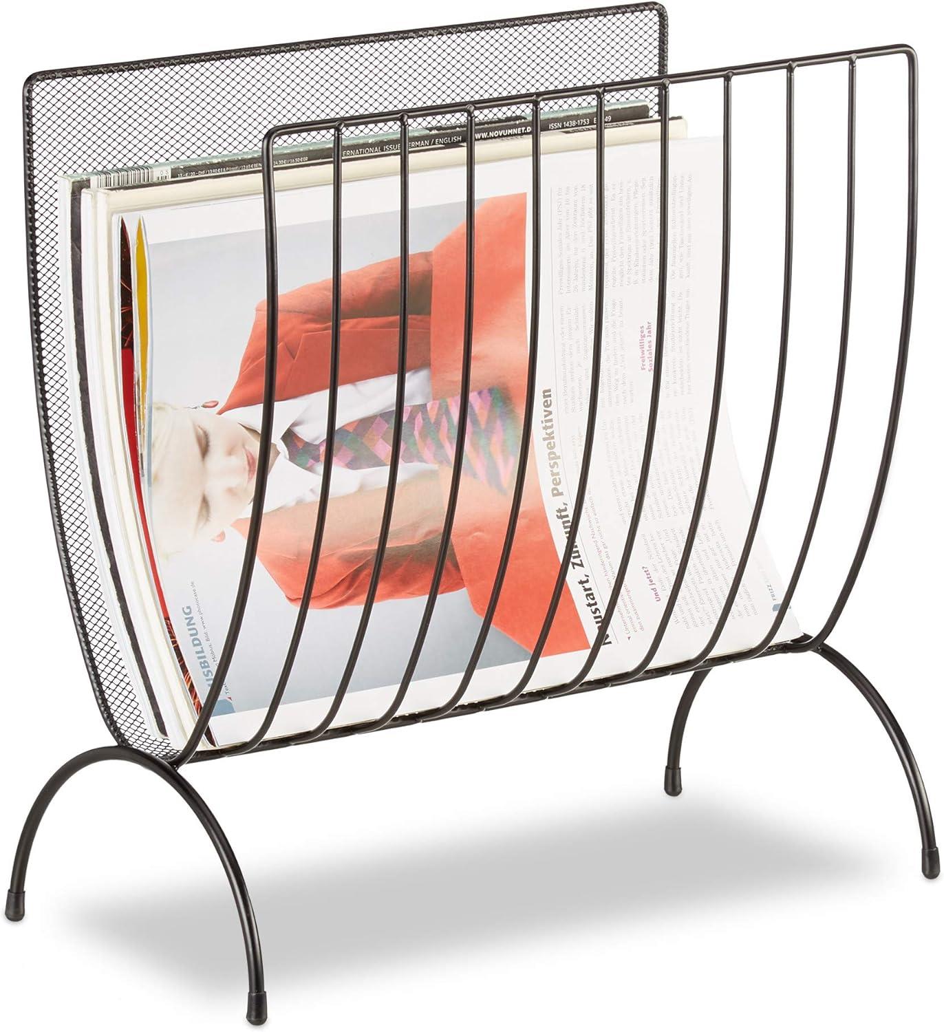 Beautiful Black Metal Mash Magazine Rack Paper Stand