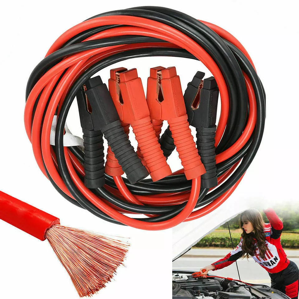 2.5 Meters Heavy Duty Jump Leads 400 Amp Battery Booster Jumper Cables Car Battery Jump Leads For Car Van Truck Colour Coded Clamps For Petrol Diesel