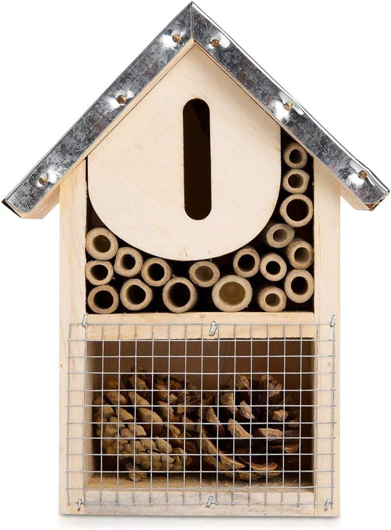 2 Storey Natural Woodside Wooden Insect Bee House Bug Hotel Shelter Garden