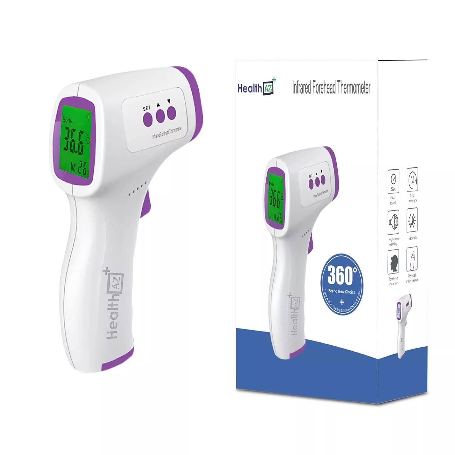 Unibos | No-Touch Forehead Digital Infrared Thermometer Included Batteries & Storage Case For Adults, Kids & Essentials Newborn Baby Accurate Reading