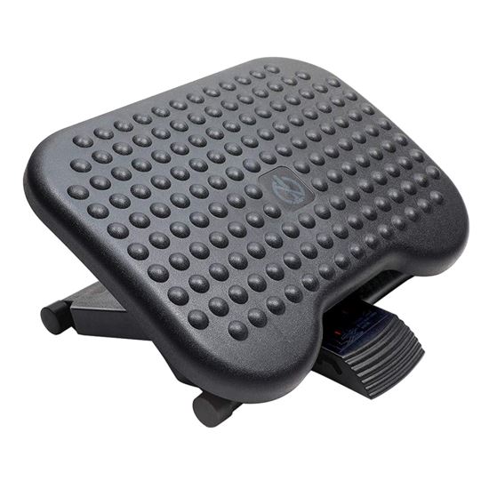 Footrest with 3 Adjustable Heights & Adjustable Angle of Inclination, Non-slip Foot Stool with Massage Function Fits for Office, Home