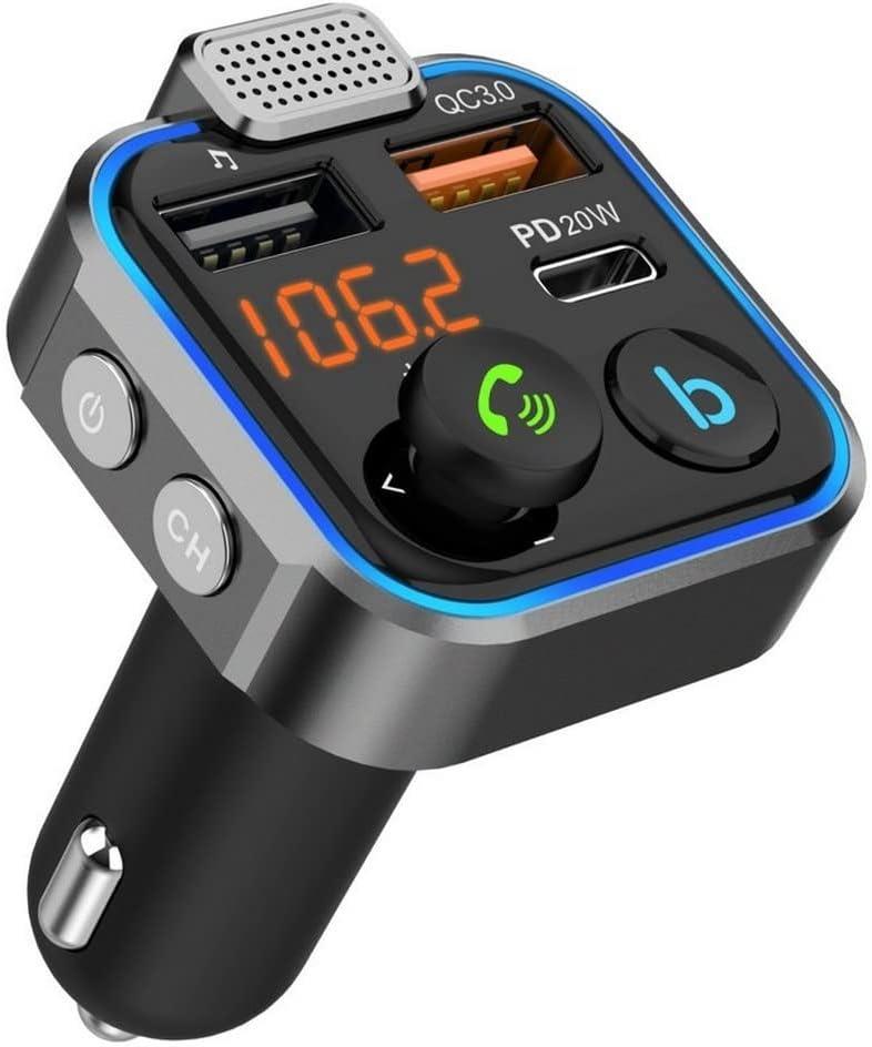 UNIBOS Bluetooth 5.3 FM Transmitter for Car, 48W Max Dual USB Bluetooth Car Adapter, Wireless Radio Receiver, Hands-Free Calling, Music Player Support