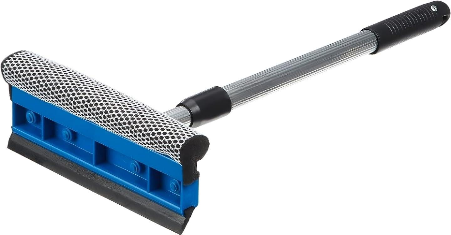 Telescopic Window Cleaner Squeegee Wiper Glass Sponge Head Extendable