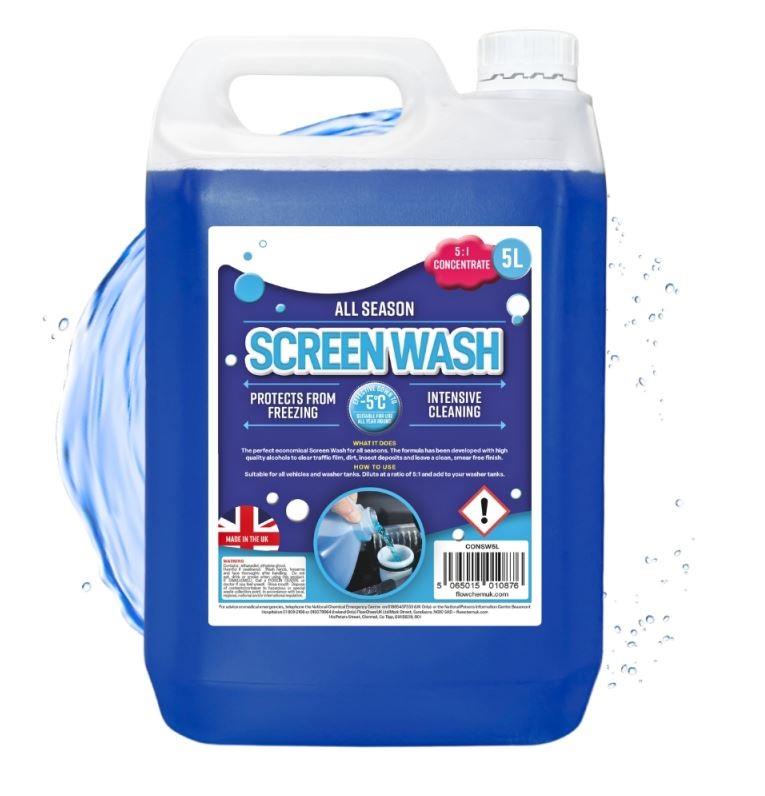 Screen Wash Windscreen Fluid De-Icer CarPlan Winter Freeze -5°C 5L